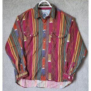 VTG Woodhouse Western Aztec Southwest Cowboy Long Sleeve Button Up Shirt Size XL